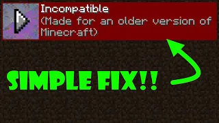 FIX: Incompatible - Made For An Older Version Of Minecraft (Tutorial) Texture Pack