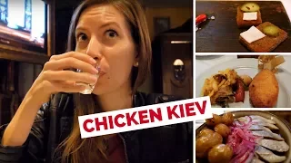 Chicken Kiev (котлета по-київськи) - Eating Ukrainian Food in Kyiv, Ukraine