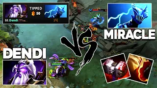 When Legends meet in Dota 2 - Dendi vs Miracle SOLO MID Battle