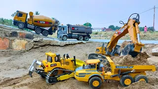 The molen truck failed to load the excavator into the Volvo