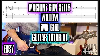 Willow Machine Gun Kelly Emo Girl Guitar Tutorial Lesson (EASY)