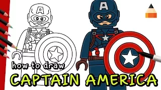 How To Draw Lego Captain America | Captain America Drawing | Drawing Lego Characters