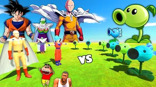 PLANTS vs SUPER HEROES in Animal Revolt Battle Simulator with SHINCHAN CHOP FRANKLIN