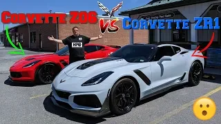 IN-DEPTH comparison of the CORVETTE Z06 and the CORVETTE ZR1! SIDE BY SIDE!😮