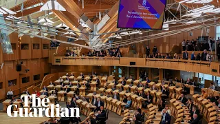 Scotland first minister Humza Yousaf addresses Holyrood after arrest of party treasurer – watch live