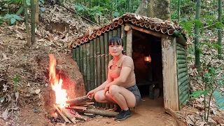 How to build a survival shelter with bamboo, wild forest beauty