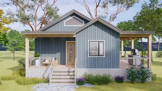 538 sqft Small House Design With A Wrap-Around Porch | Exploring Tiny House
