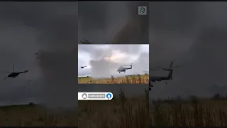 Ukraine war video footage 44, 🔥🔥 A pair of Mi 8MT strikes Russian positions,