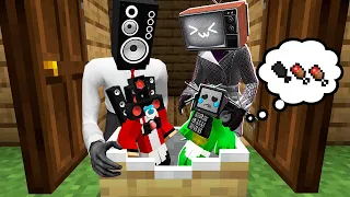 JJ and Mikey are ORPHANED? TV WOMAN and SPEAKER MAN saved the babies in Minecraft - Maizen