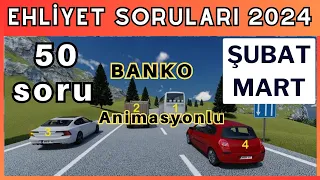 EHLİYET SINAV SORULARI 2024 ŞUBAT, MART ÇIKMIŞ EHLİYET SINAV SORULARI