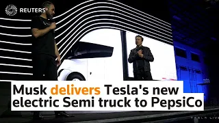 Elon Musk delivers Tesla's new electric Semi truck to PepsiCo