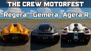 The Crew Motorfest - Koenigsegg Regera vs Koenigsegg Gemera vs Koenigsegg Agera R - Drag Race