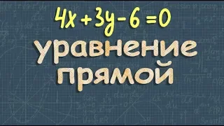 УРАВНЕНИЕ ПРЯМОЙ на плоскости 8 и 9 класс