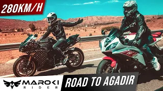 اول تسافيرة لينا الى مدينة اكادير بموطور -MOTO ROADTRIP TO AGADIR -🔥280km/H