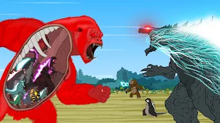 Evolution of KONG vs TEAM GODZILLA ATOMIC BREATH: Size Comparison | Godzilla & KONG Cartoon Movies