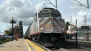 2 trains at Burlingame station from 2/15/24 FT:Caltrain,locos,and JPBX906