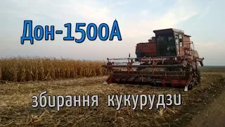 Дон-1500А збирання кукурудзи зерновою жаткою.