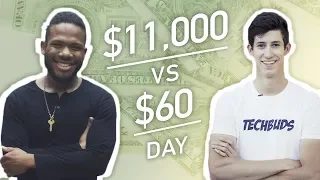 Earning $11,000 vs. $60 in a Day