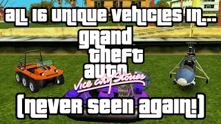 ALL 16 Vehicles That ONLY Appeared in GTA Vice City Stories!