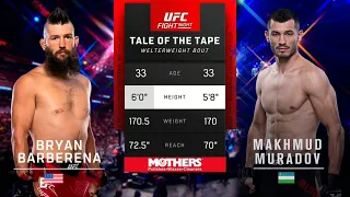 Makhmud Murodov vs Bryan Barberena | JONLI EFIR UFC Fight Night: Aspinall vs Tybura