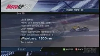 MotoGP '06 Xbox 360 Gameplay - Career Options