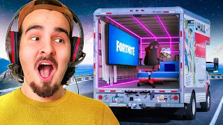 I Built A Secret Gaming Room In A Moving Truck!