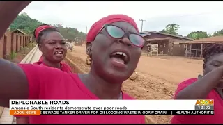 Amansie South residents demonstrate over poor roads - Premotobre Kasee on Adom TV (03-11-21)