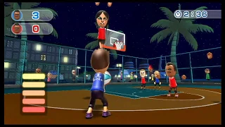 Wii Sports Resort - Basketball: Pickup Game (Tommy Vs. Tommy)