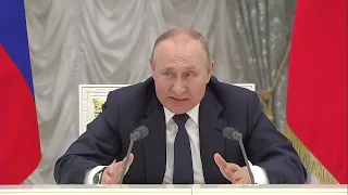 Putin - Встреча с представителями российских деловых кругов (24.02.22)