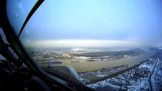 Нижний Новгород. Посадка из кабины пилота Ту-134