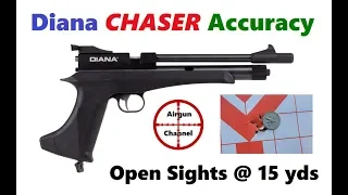 Diana CHASER Pistol Review (Accuracy Testing) Open Sights @ 15 Yards