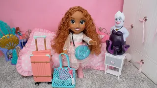 The Little Mermaid Movie Ariel Packing Suitcase for Grandmas House