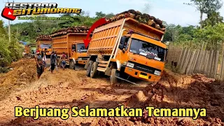 Struggling with all my might until the palm oil truck almost overturned