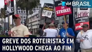 Greve dos roteiristas em Hollywood chega ao fim | SBT Brasil (27/09/23)