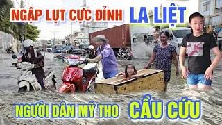 TRỰC TIẾP NGẬP LỤT DỮ DỘI - NGƯỜI DÂN MỸ THO BẤT LỰC GỒNG MÌNH CHỐNG TRIỀU CƯỜNG ĐỈNH KÝ LỤC