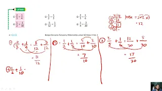 Jawaban matematika kelas 5 halaman 4 volume 2, kurikulum merdeka[1.  2/3 + 1/4,p2. 1/2 + 1/5,