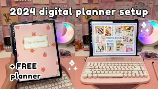 my digital planner setup 2024 💗✨ + FREE planner | iPad digital planning, plan with me