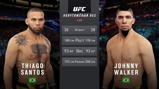 ТИАГО САНТОС VS ДЖОННИ УОКЕР UFC 4 CPU VS CPU