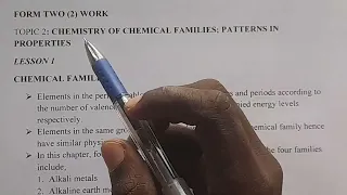FORM 2: TOPIC 2: CHEMICAL FAMILIES: LESSON 1 (Alkali metals PART I) | ADEN CHEMISTRY
