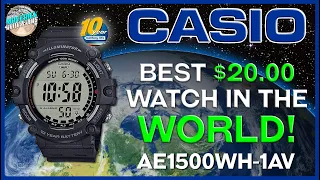 Best $20.00 Watch In The World! | Casio Sports Big Face 100m Quartz AE1500WH-1AV Unbox & Review