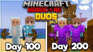 We Survived 200 Days In DUO Hardcore Minecraft... And Here's What Happened