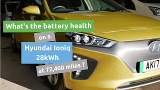 Battery pack health in a Hyundai Ioniq Electric 28kWh after 4 years and 72,400 miles