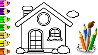 House drawing for children, desenho de casa para crianças, رسم المنزل للأطفال