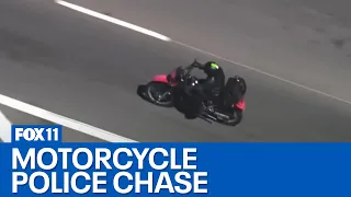 Police chase of motorcycle in LA County