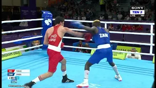 Rohit Tokas vs Stephen Zimba (Zambia) in 63.5kg-67kg (Welterweight) Rohit Tokas Wins Bronze medal