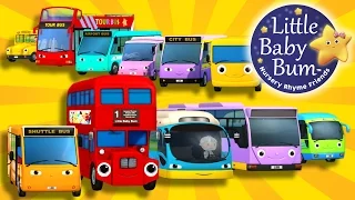 Bus Song | Ten Little Buses | Nursery Rhymes for Babies by LittleBabyBum - ABCs and 123s