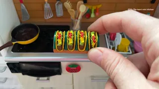 Re-Ment Mini Kitchen | Toy Miniatures Mini Toy Food Cooking | Miniature Tacos ASMR 💛 Mini Replica