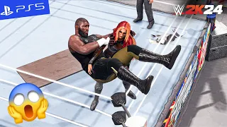 WWE 2K24 - Becky Lynch vs. Omos - No Holds Barred Match | PS5" [4K60]