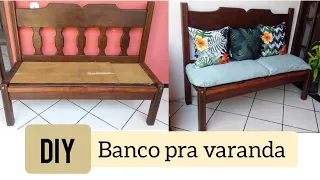 Como fazer um banco pra varanda com cabeceira de cama velha| Roniele Dias