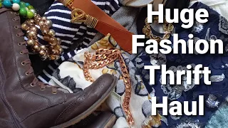 My Biggest Thrift Haul EVER! Bags and Bags of Fashion Unbelievable items!!!